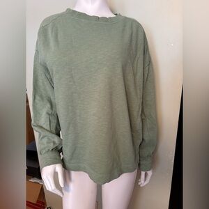 Fat Face Olive Long Sleeve Cotton Top